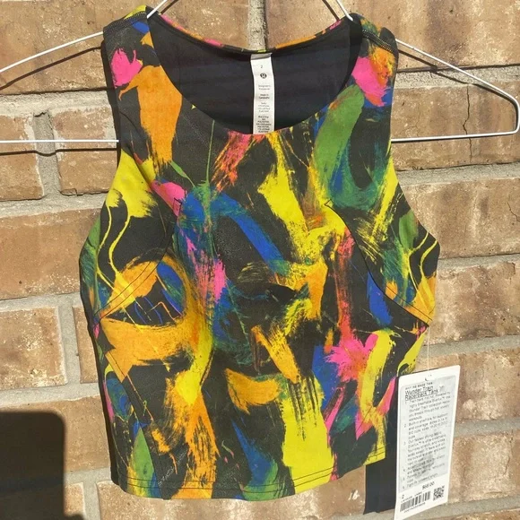 Lululemon Wunder Train Long Line Racerback Tank Top Undertone Black Multi ~ 2 - Picture 4 of 11